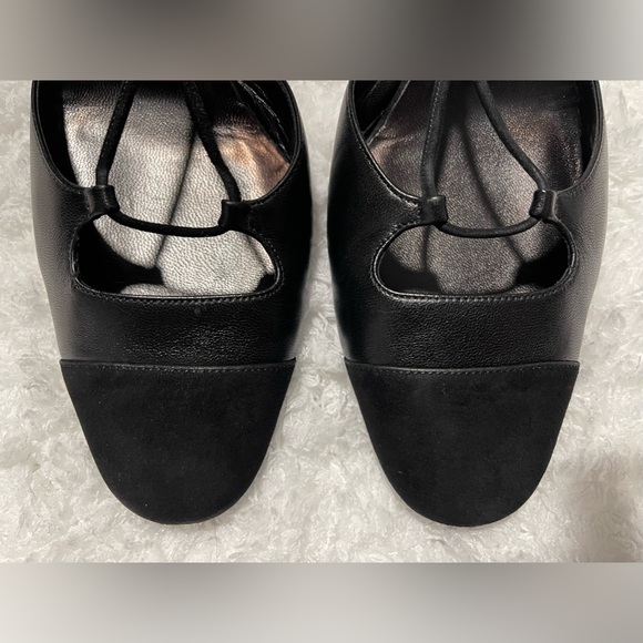 CHANEL Vintage Black Leather Pumps Heels Shoes Size 38 - Picture 7 of 12